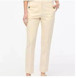 J Crew NWT Cream Neutral Linen-cotton Blend Sailor Pants Size 4